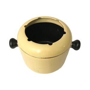 Vintage Midcentury Modern Yellow Enamel Fondue Pot Fondue Pot